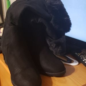 Wedge knee high boots